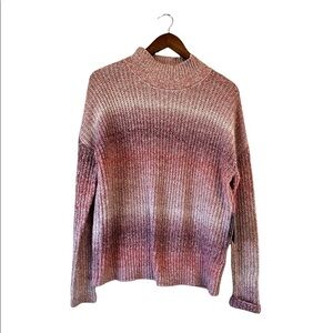 NWT Cynthia Rowley pink ombre knit long sleeve high neck ribbed sweater small